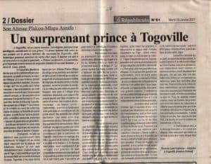 Le Républicain Togo article sur lost highway