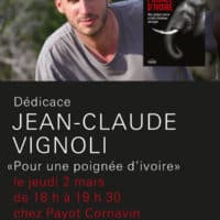 Invitation du 2 mars 2023 au vernissage du livre Pour une poignée d'Ivoire