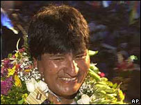 Evo Morales, premier président indigène de Bolivie